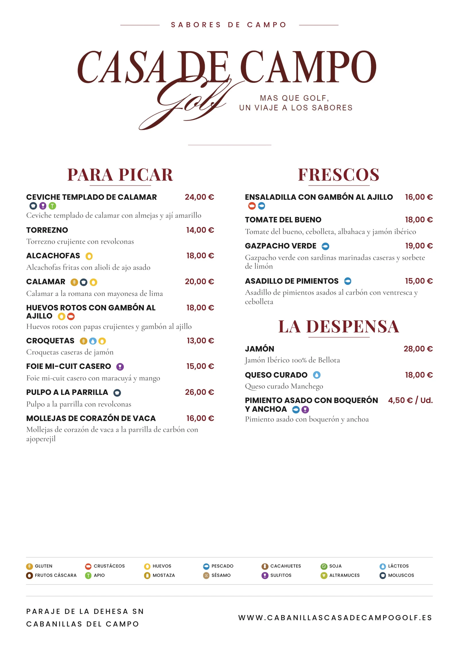 Alérgenos Casa de Campo — página 1