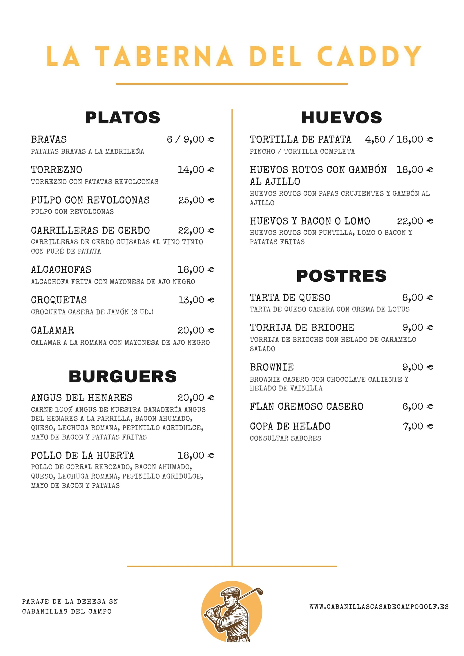 Carta La Taberna del Caddy — página 2