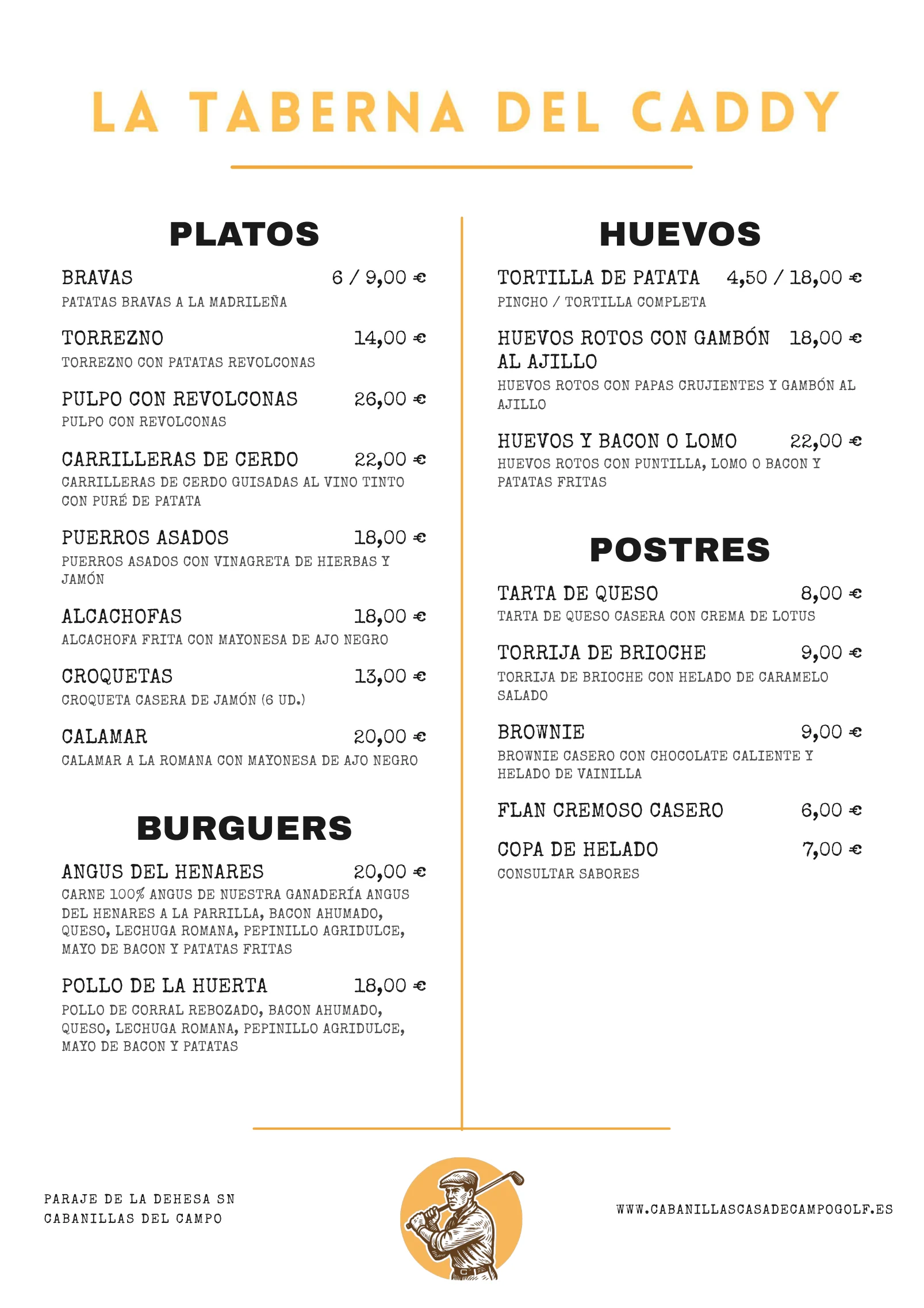 Carta La Taberna del Caddy — página 2